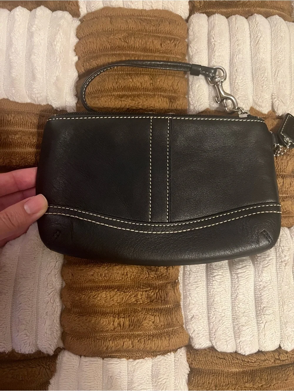 Coach Vintage Soho Black Leather Wristlet EUC!